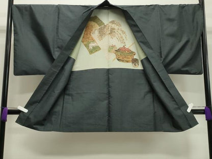平和屋着物●男性　本場大島紬　アンサンブル　80亀甲　総詰め　正絹　逸品　CAAY8361gh