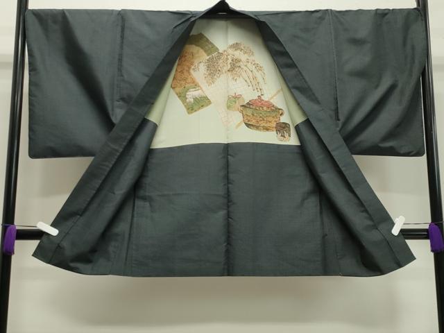 平和屋着物●男性　本場大島紬　アンサンブル　80亀甲　総詰め　正絹　逸品　CAAY8361gh