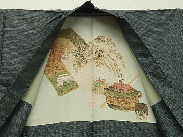 平和屋着物●男性　本場大島紬　アンサンブル　80亀甲　総詰め　正絹　逸品　CAAY8361gh