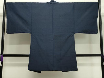 平和屋着物●男性 髭紬 アンサンブル 漆黒色 正絹 逸品 未使用 CAAY8363gh
