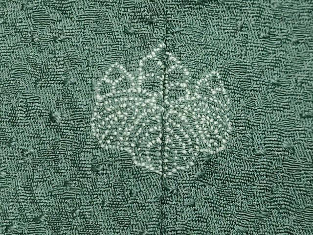 平和屋着物●本草木染作家　瑞寶　色無地　紋意匠　老竹色　正絹　逸品　CAAY8375gh