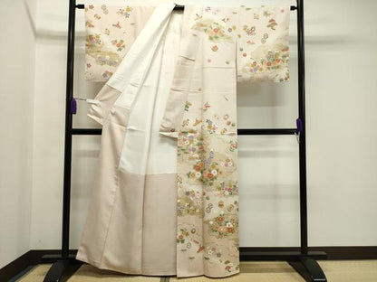 平和屋着物●訪問着 駒刺繍 雲重ね宝尽くし花文 暈し染め 金彩 正絹 逸品 未使用 CAAY8388gh