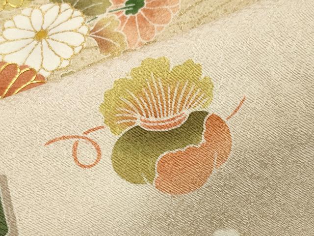 平和屋着物●訪問着 駒刺繍 雲重ね宝尽くし花文 暈し染め 金彩 正絹 逸品 未使用 CAAY8388gh