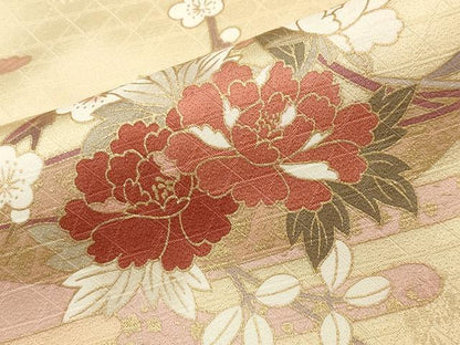 平和屋着物●訪問着 刺繍 枝花文 暈し染め 金彩 正絹 逸品 CAAY8390gh