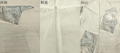平和屋着物●本場大島紬　白大島　9マルキ　総絣　色紙重ね風景文　正絹　逸品　CAAY8393gh
