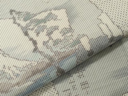 平和屋着物●本場大島紬　白大島　9マルキ　総絣　色紙重ね風景文　正絹　逸品　CAAY8393gh