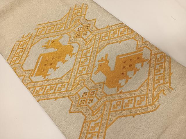 平和屋着物◎太鼓柄袋帯 つづれ 有栖川文様 金銀糸 正絹 逸品 CAAY8416ua