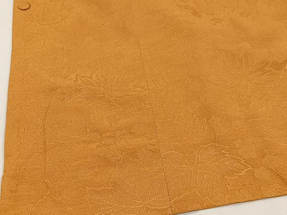 平和屋着物■道行コート　草花地紋　赤朽葉色　正絹　逸品　CAAY8565ua