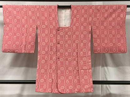 平和屋着物■道行コート　お召地　幾何学文　正絹　逸品　CAAY8581ua