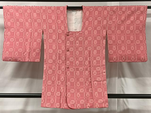 平和屋着物■道行コート　お召地　幾何学文　正絹　逸品　CAAY8581ua