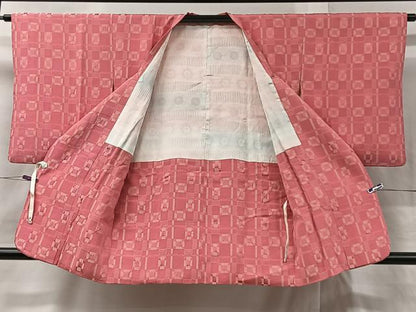 平和屋着物■道行コート　お召地　幾何学文　正絹　逸品　CAAY8581ua