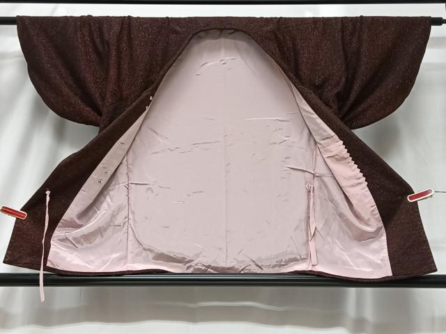 平和屋着物■和装コート　霞文　黒地　正絹　逸品　CAAY8600ua