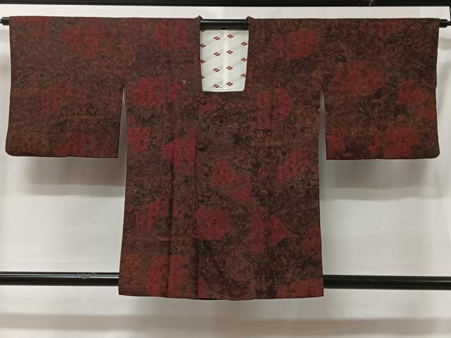 平和屋着物■道行コート　更紗花文　正絹　逸品　CAAY8762ua
