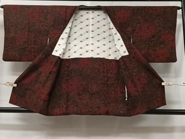 平和屋着物■道行コート　更紗花文　正絹　逸品　CAAY8762ua