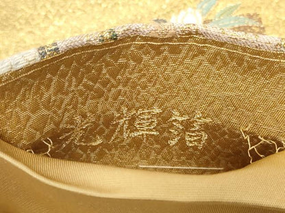 平和屋着物◎六通柄袋帯　唐織　春秋短冊紋　光輝箔　正絹　逸品　CAAY8801in
