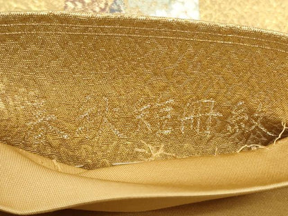 平和屋着物◎六通柄袋帯　唐織　春秋短冊紋　光輝箔　正絹　逸品　CAAY8801in
