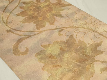 平和屋着物◎六通柄袋帯　更紗花文　金糸　正絹　逸品　CAAY8805in