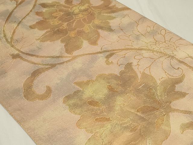 平和屋着物◎六通柄袋帯　更紗花文　金糸　正絹　逸品　CAAY8805in