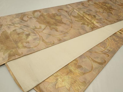 平和屋着物◎六通柄袋帯　更紗花文　金糸　正絹　逸品　CAAY8805in