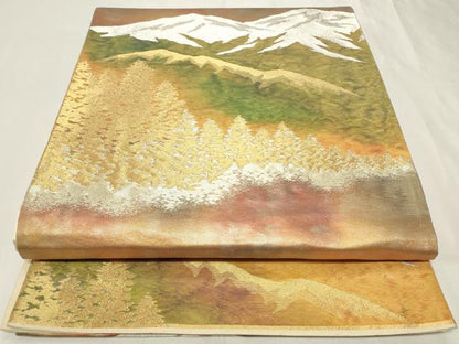 平和屋着物◎六通柄　京袋帯　遠山風景文　金銀糸　正絹　逸品　CAAY8812in