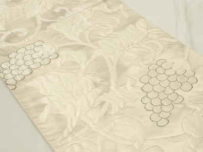 平和屋着物◎六通柄袋帯　葡萄蔦の葉文　銀糸　正絹　逸品　CAAY8815in