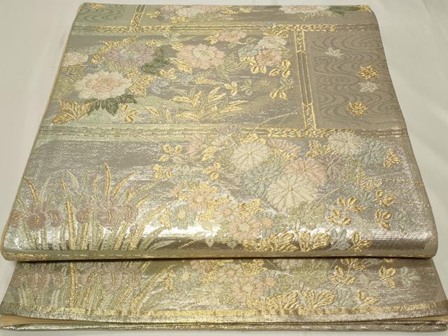 平和屋着物◎六通柄袋帯　琳派絵図　書院春秋文　金銀糸　正絹　逸品　CAAY8826in
