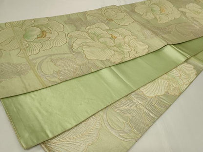 平和屋着物◎六通柄袋帯 草花文 金銀糸 正絹 逸品 CAAY8830in