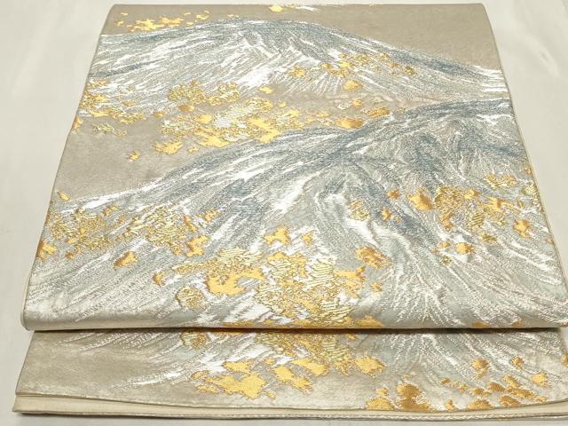 平和屋着物◎六通柄袋帯　遠山文　金銀糸　正絹　逸品　CAAY8862in
