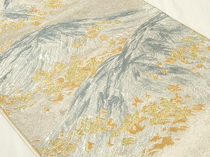 平和屋着物◎六通柄袋帯　遠山文　金銀糸　正絹　逸品　CAAY8862in