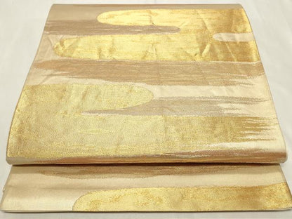 平和屋着物◎六通柄袋帯　エ霞文　金糸　正絹　逸品　CAAY8863in