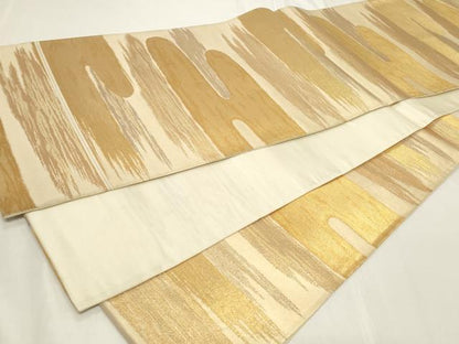 平和屋着物◎六通柄袋帯　エ霞文　金糸　正絹　逸品　CAAY8863in