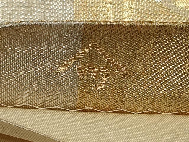 平和屋着物◎六通柄袋帯　唐織　草花丸文　金銀糸　正絹　逸品　CAAY8883in