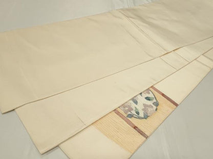 平和屋着物◎太鼓柄袋帯　すくい織　天井草花丸文　正絹　逸品　CAAY8903in