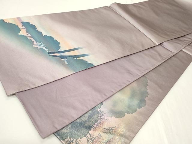 平和屋着物◎太鼓柄袋帯　風景シルエット　正絹　逸品　CAAY8934in