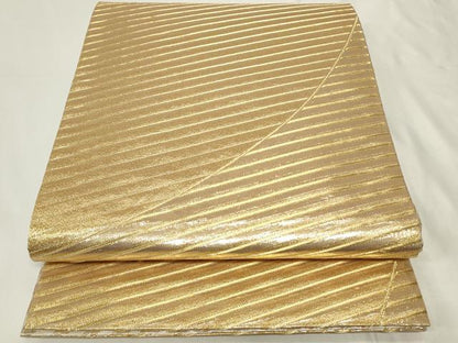 平和屋着物◎佐賀錦　両面　全通柄袋帯　斜線文　金糸　正絹　逸品　CAAY8940in
