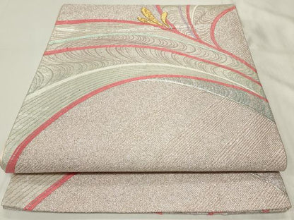 平和屋着物◎六通柄袋帯　松葉文　金銀糸　正絹　逸品　CAAY8943in