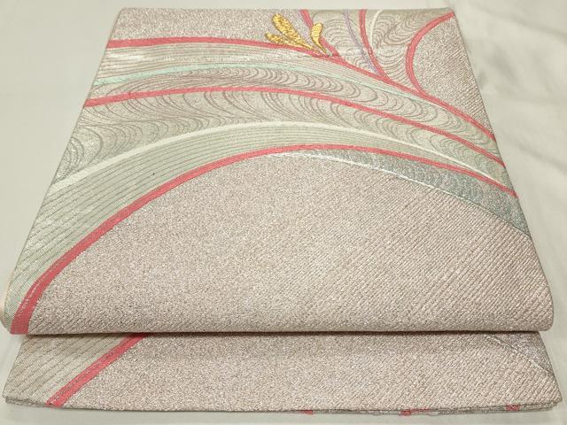 平和屋着物◎六通柄袋帯　松葉文　金銀糸　正絹　逸品　CAAY8943in