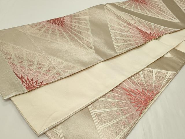 平和屋着物◎六通柄袋帯 花菱文 金銀糸 正絹 逸品 CAAY8952in