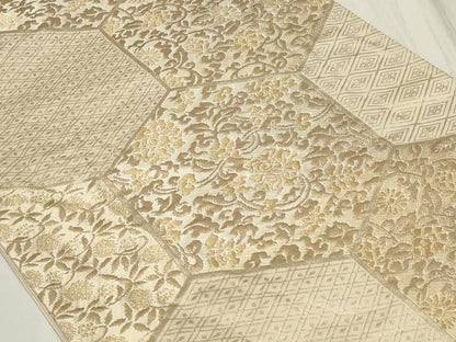 平和屋着物◎六通柄袋帯　亀甲花唐草文　金糸　正絹　逸品　CAAY8956in