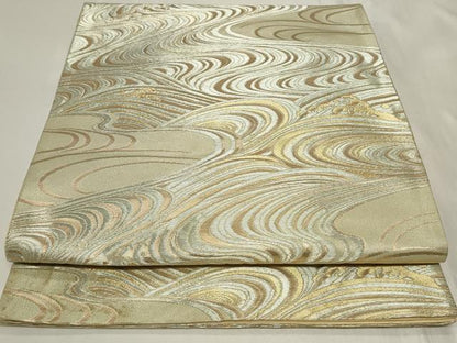 平和屋着物◎西陣　六通柄　京袋帯　流水文　金糸　正絹　逸品　CAAY8996in
