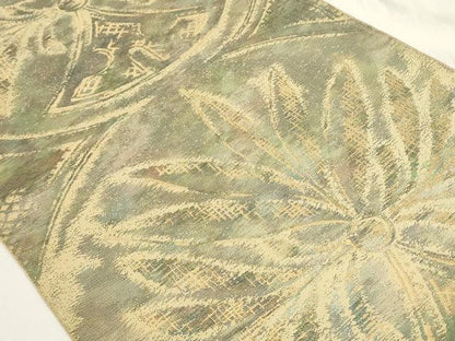 平和屋着物◎六通柄袋帯　飾花文　金糸　正絹　逸品　CAAY9018in
