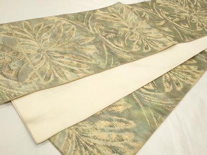 平和屋着物◎六通柄袋帯　飾花文　金糸　正絹　逸品　CAAY9018in