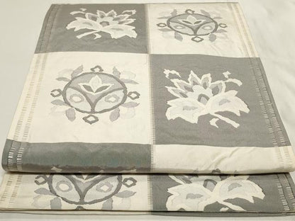 平和屋着物◎六通柄袋帯　市松更紗花文　正絹　逸品　CAAY9024in