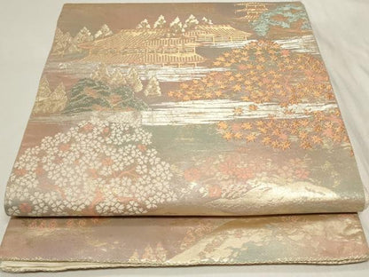 平和屋着物◎六通柄袋帯　大原三千院　金銀糸　引箔　正絹　逸品　CAAY9038in