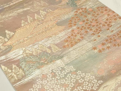 平和屋着物◎六通柄袋帯　大原三千院　金銀糸　引箔　正絹　逸品　CAAY9038in