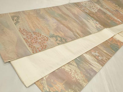 平和屋着物◎六通柄袋帯　大原三千院　金銀糸　引箔　正絹　逸品　CAAY9038in
