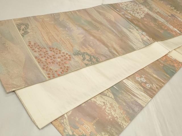 平和屋着物◎六通柄袋帯　大原三千院　金銀糸　引箔　正絹　逸品　CAAY9038in