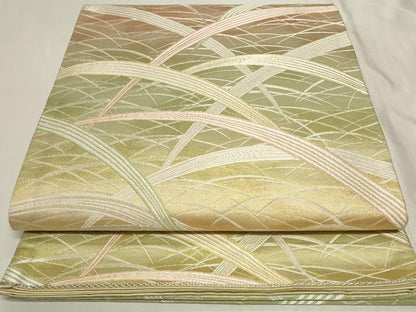 平和屋着物◎六通柄袋帯　芝草文　金銀糸　正絹　逸品　CAAY9042in