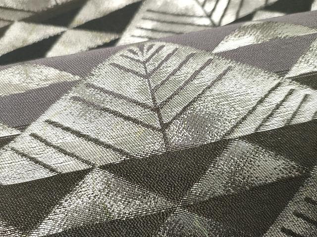平和屋着物●六通柄袋帯 横段鱗文 銀糸 正絹 逸品 CAAY9212yk