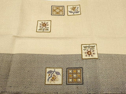 平和屋着物●中国三大刺繍　相良刺繍　総刺繍　八寸名古屋帯　色紙花文　金糸　正絹　逸品　CAAY9213yk